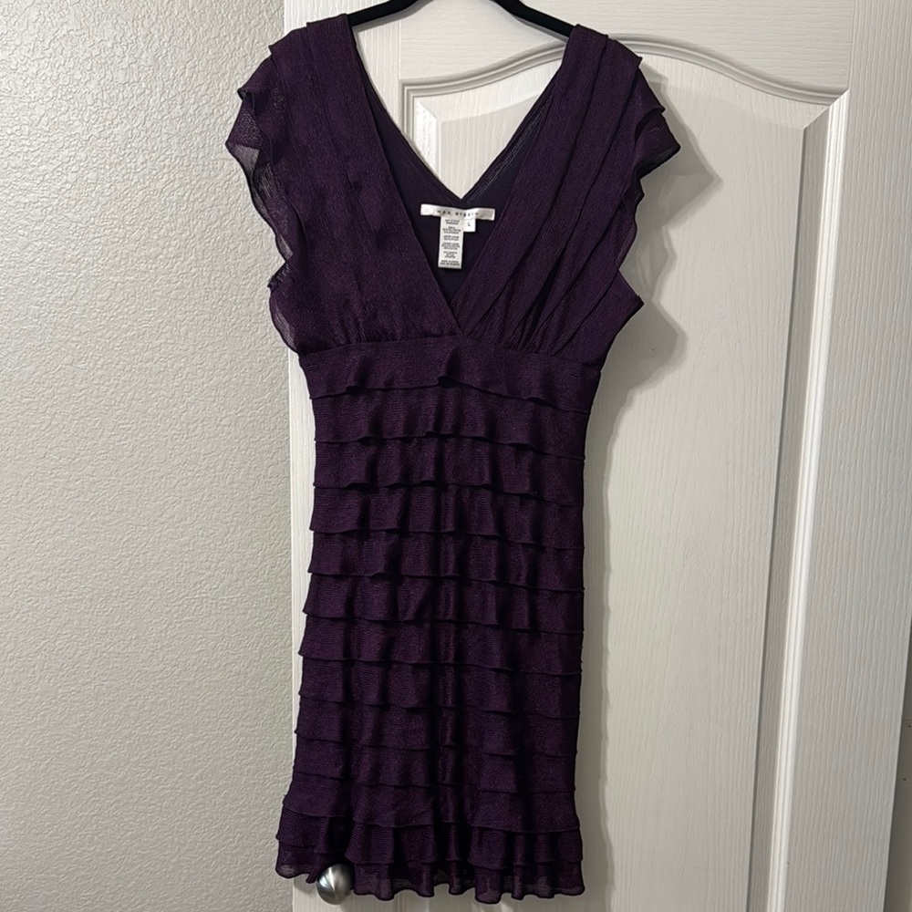 Elegant Purple Ruffled Dress